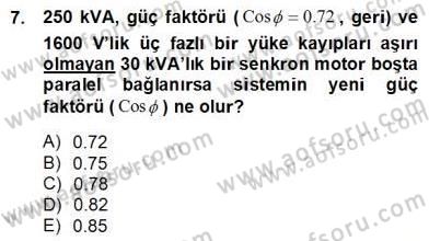 Elektrik Tesisat Planları Dersi 2012 - 2013 Yılı (Final) Dönem Sonu Sınav Soruları 7. Soru