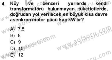Elektrik Tesisat Planları Dersi 2013 - 2014 Yılı (Vize) Ara Sınav Soruları 4. Soru