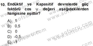 Elektrik Tesisat Planları Dersi 2013 - 2014 Yılı (Final) Dönem Sonu Sınav Soruları 10. Soru