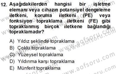 Elektrik Tesisat Planları Dersi 2013 - 2014 Yılı (Final) Dönem Sonu Sınav Soruları 12. Soru