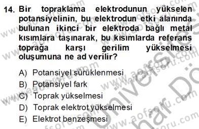 Elektrik Tesisat Planları Dersi 2013 - 2014 Yılı (Final) Dönem Sonu Sınav Soruları 14. Soru