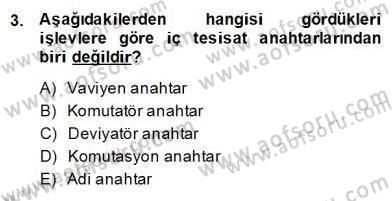 Elektrik Tesisat Planları Dersi 2013 - 2014 Yılı (Final) Dönem Sonu Sınav Soruları 3. Soru