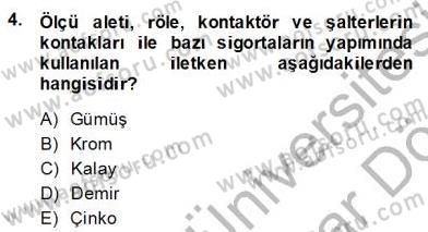 Elektrik Tesisat Planları Dersi 2013 - 2014 Yılı (Final) Dönem Sonu Sınav Soruları 4. Soru