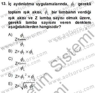 Elektrik Tesisat Planları Dersi 2014 - 2015 Yılı (Vize) Ara Sınav Soruları 13. Soru
