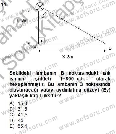 Elektrik Tesisat Planları Dersi 2014 - 2015 Yılı (Vize) Ara Sınav Soruları 14. Soru