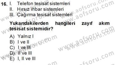 Elektrik Tesisat Planları Dersi 2014 - 2015 Yılı (Vize) Ara Sınav Soruları 16. Soru