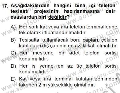 Elektrik Tesisat Planları Dersi 2014 - 2015 Yılı (Vize) Ara Sınav Soruları 17. Soru