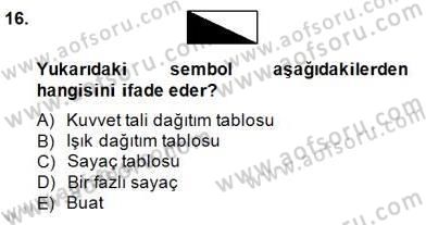Elektrik Tesisat Planları Dersi 2014 - 2015 Yılı (Final) Dönem Sonu Sınav Soruları 16. Soru