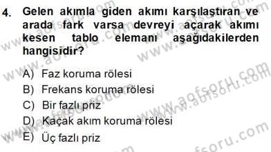 Elektrik Tesisat Planları Dersi 2014 - 2015 Yılı (Final) Dönem Sonu Sınav Soruları 4. Soru