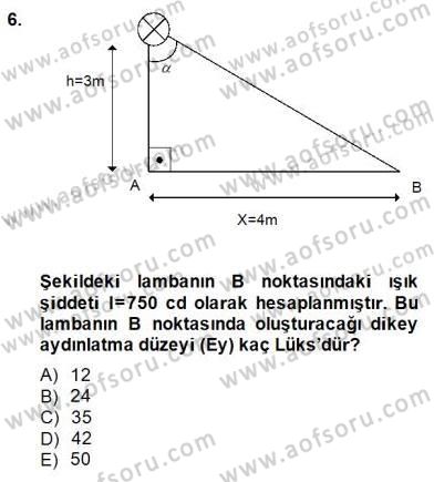Elektrik Tesisat Planları Dersi 2014 - 2015 Yılı (Final) Dönem Sonu Sınav Soruları 6. Soru