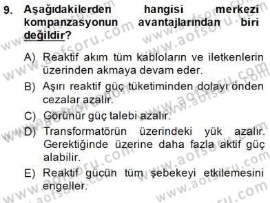 Elektrik Tesisat Planları Dersi 2014 - 2015 Yılı (Final) Dönem Sonu Sınav Soruları 9. Soru