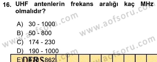Elektrik Tesisat Planları Dersi 2015 - 2016 Yılı (Vize) Ara Sınav Soruları 16. Soru
