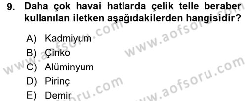 Elektrik Tesisat Planları Dersi 2015 - 2016 Yılı (Vize) Ara Sınav Soruları 9. Soru
