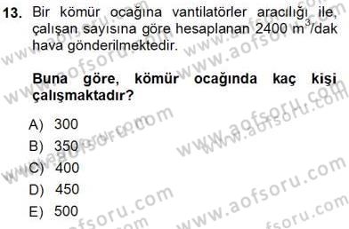 Geleneksel Enerji Kaynakları Dersi 2012 - 2013 Yılı (Vize) Ara Sınavı 13. Soru