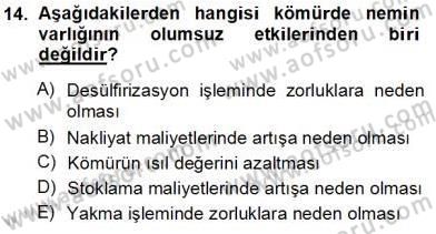 Geleneksel Enerji Kaynakları Dersi 2012 - 2013 Yılı (Vize) Ara Sınav Soruları 14. Soru