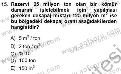 Geleneksel Enerji Kaynakları Dersi 2012 - 2013 Yılı (Vize) Ara Sınav Soruları 15. Soru