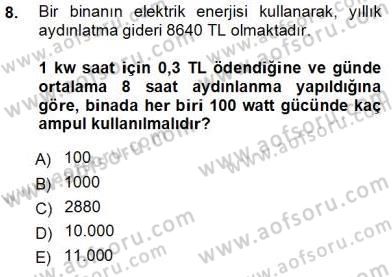 Geleneksel Enerji Kaynakları Dersi 2012 - 2013 Yılı (Vize) Ara Sınav Soruları 8. Soru