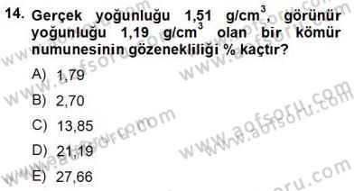 Geleneksel Enerji Kaynakları Dersi 2013 - 2014 Yılı (Vize) Ara Sınav Soruları 14. Soru