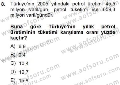 Geleneksel Enerji Kaynakları Dersi 2013 - 2014 Yılı (Vize) Ara Sınav Soruları 8. Soru