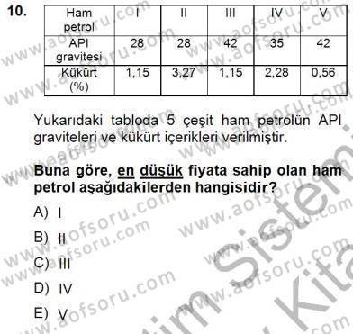 Geleneksel Enerji Kaynakları Dersi 2013 - 2014 Yılı (Final) Dönem Sonu Sınav Soruları 10. Soru