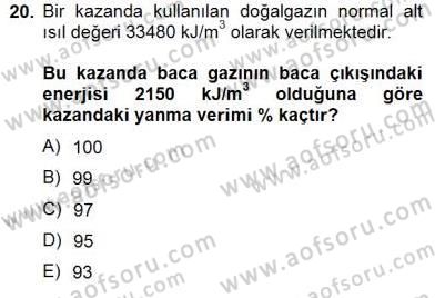 Geleneksel Enerji Kaynakları Dersi 2013 - 2014 Yılı (Final) Dönem Sonu Sınav Soruları 20. Soru