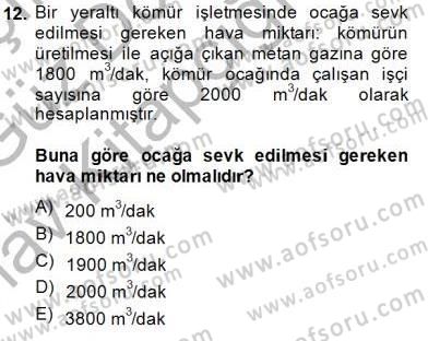 Geleneksel Enerji Kaynakları Dersi 2014 - 2015 Yılı (Vize) Ara Sınav Soruları 12. Soru