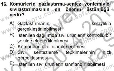 Geleneksel Enerji Kaynakları Dersi 2014 - 2015 Yılı (Vize) Ara Sınav Soruları 16. Soru