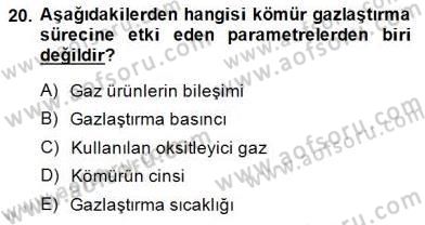 Geleneksel Enerji Kaynakları Dersi 2014 - 2015 Yılı (Vize) Ara Sınav Soruları 20. Soru