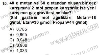 Geleneksel Enerji Kaynakları Dersi 2014 - 2015 Yılı (Final) Dönem Sonu Sınav Soruları 15. Soru