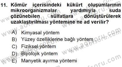 Geleneksel Enerji Kaynakları Dersi 2015 - 2016 Yılı (Vize) Ara Sınav Soruları 11. Soru