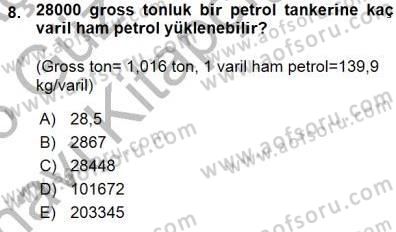 Geleneksel Enerji Kaynakları Dersi 2015 - 2016 Yılı (Vize) Ara Sınav Soruları 8. Soru