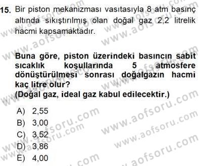 Geleneksel Enerji Kaynakları Dersi 2015 - 2016 Yılı (Final) Dönem Sonu Sınav Soruları 15. Soru