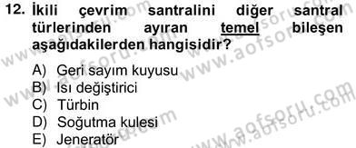 Yenilenebilir Enerji Kaynakları Dersi 2012 - 2013 Yılı (Vize) Ara Sınav Soruları 12. Soru