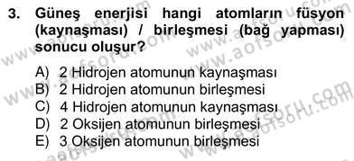 Yenilenebilir Enerji Kaynakları Dersi 2012 - 2013 Yılı (Vize) Ara Sınav Soruları 3. Soru