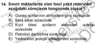 Yenilenebilir Enerji Kaynakları Dersi 2012 - 2013 Yılı (Final) Dönem Sonu Sınav Soruları 14. Soru