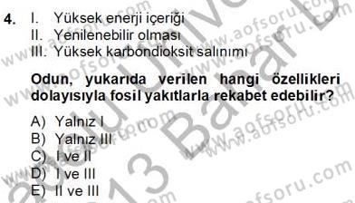 Yenilenebilir Enerji Kaynakları Dersi 2012 - 2013 Yılı (Final) Dönem Sonu Sınav Soruları 4. Soru