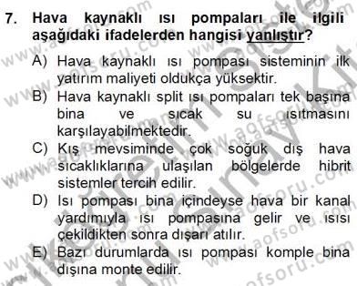 Yenilenebilir Enerji Kaynakları Dersi 2012 - 2013 Yılı (Final) Dönem Sonu Sınav Soruları 7. Soru