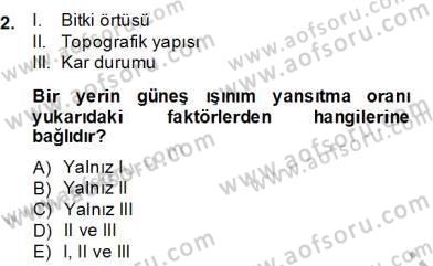 Yenilenebilir Enerji Kaynakları Dersi 2013 - 2014 Yılı (Final) Dönem Sonu Sınav Soruları 2. Soru