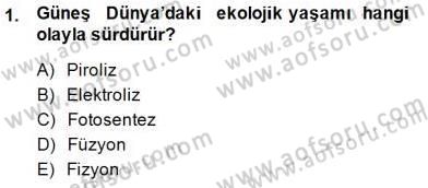Yenilenebilir Enerji Kaynakları Dersi 2014 - 2015 Yılı (Vize) Ara Sınav Soruları 1. Soru