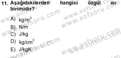 Yenilenebilir Enerji Kaynakları Dersi 2014 - 2015 Yılı (Vize) Ara Sınav Soruları 11. Soru