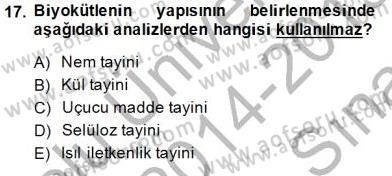 Yenilenebilir Enerji Kaynakları Dersi 2014 - 2015 Yılı (Vize) Ara Sınav Soruları 17. Soru