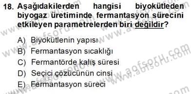 Yenilenebilir Enerji Kaynakları Dersi 2014 - 2015 Yılı (Vize) Ara Sınav Soruları 18. Soru
