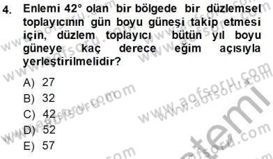 Yenilenebilir Enerji Kaynakları Dersi 2014 - 2015 Yılı (Vize) Ara Sınav Soruları 4. Soru