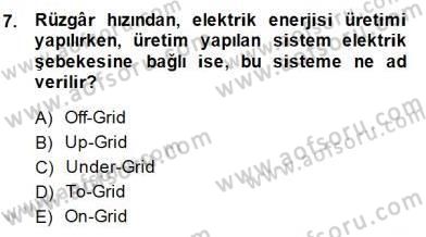 Yenilenebilir Enerji Kaynakları Dersi 2014 - 2015 Yılı (Vize) Ara Sınav Soruları 7. Soru
