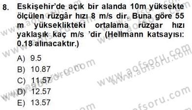 Yenilenebilir Enerji Kaynakları Dersi 2014 - 2015 Yılı (Vize) Ara Sınav Soruları 8. Soru