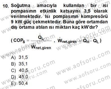 Yenilenebilir Enerji Kaynakları Dersi 2014 - 2015 Yılı (Final) Dönem Sonu Sınav Soruları 10. Soru