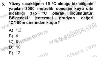 Yenilenebilir Enerji Kaynakları Dersi 2014 - 2015 Yılı (Final) Dönem Sonu Sınav Soruları 5. Soru