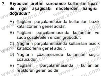 Yenilenebilir Enerji Kaynakları Dersi 2014 - 2015 Yılı (Final) Dönem Sonu Sınav Soruları 7. Soru