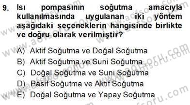 Yenilenebilir Enerji Kaynakları Dersi 2014 - 2015 Yılı (Final) Dönem Sonu Sınav Soruları 9. Soru