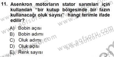 Elektrik Makinaları Dersi 2012 - 2013 Yılı (Vize) Ara Sınav Soruları 11. Soru